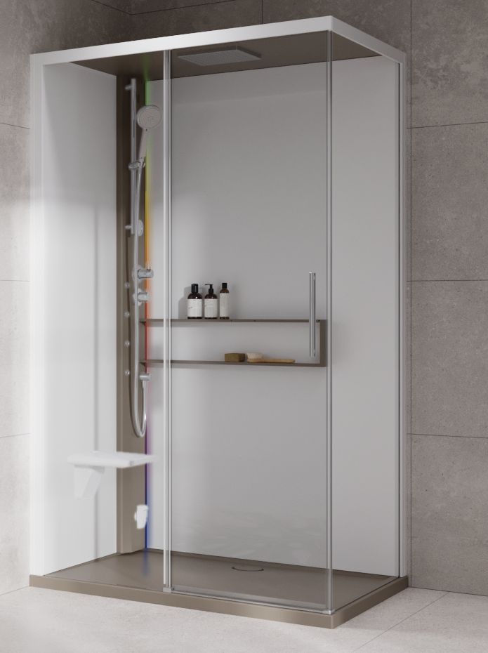 Novellini Glax 2 2.0 2P kabina z hydromasażem 120x80 cm parowa z brodzikiem lewa corda G222P129ST5-1TU