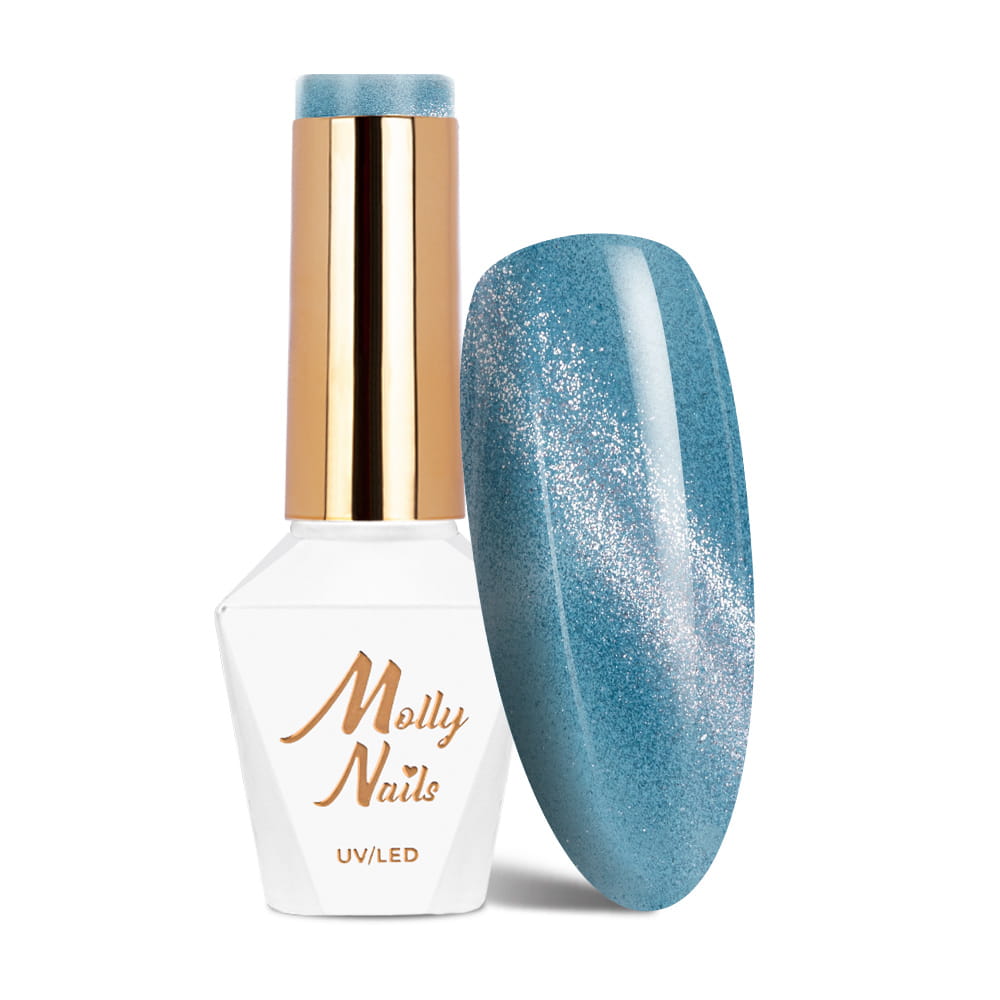 Lakier hybrydowy LED/UV Gel Polish Molly Nails Cat Eye Womanity Nr 446 Maledives HEMA/Di-HEMA Free 8g