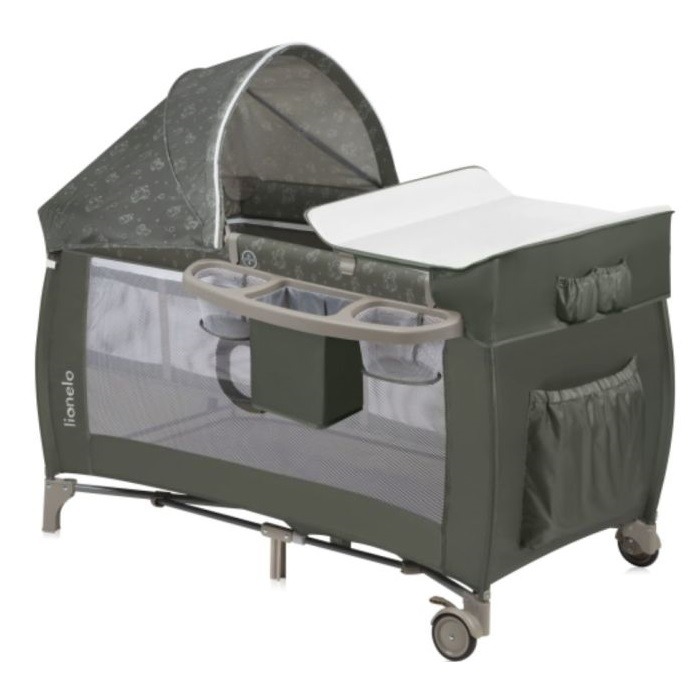 Lionelo Łóżeczko turystyczne Sven Plus-Beige Olive