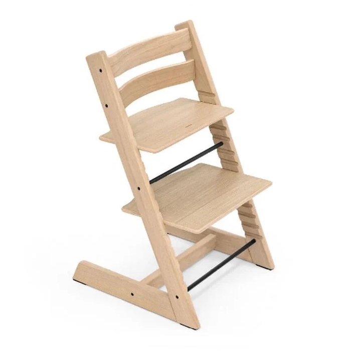 Stokke Tripp Trapp + Newborn Set - rosnące krzesełko do karmienia z zestawem dla noworodka-Oak Natural (drewno dębowe)-Anthracite