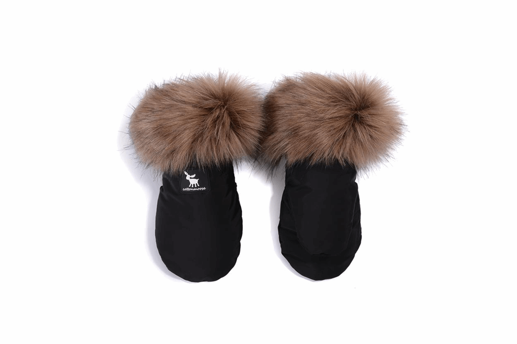 Cottonmoose Rękawice - ocieplacz na dłonie do wózka - Handmuff-Czarne
