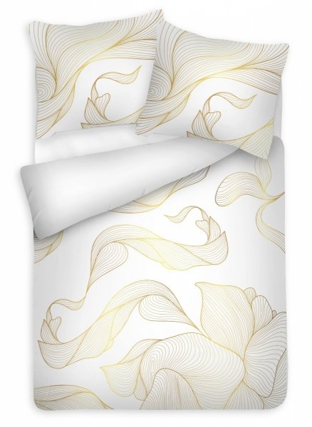 Pościel Satyna bawełniana PRESTIGE 160x200 wz. TM0267_26 złote fale