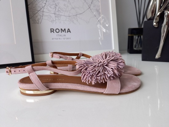 Sandały 03/3 Light Pink zamsz