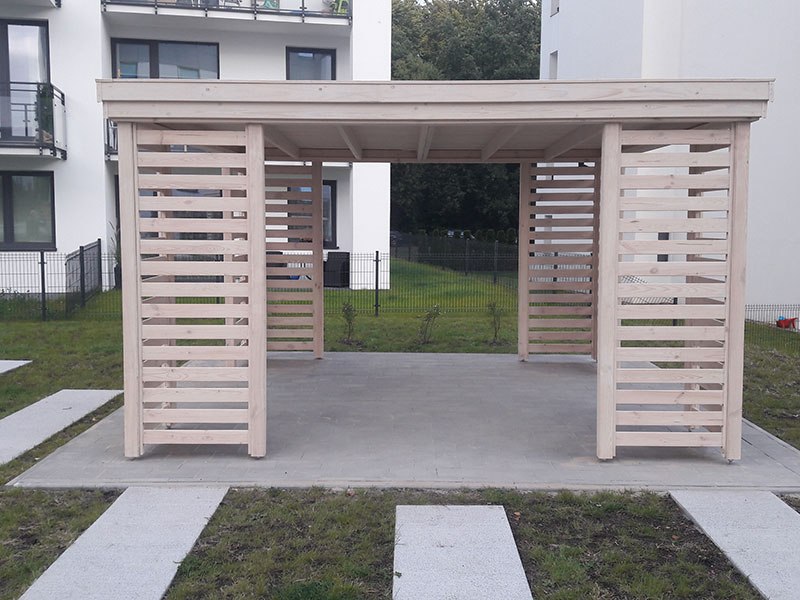 Altana 10 Nowoczesna altana drewniana Krokus 3 x 3 m z prostymi listewkami