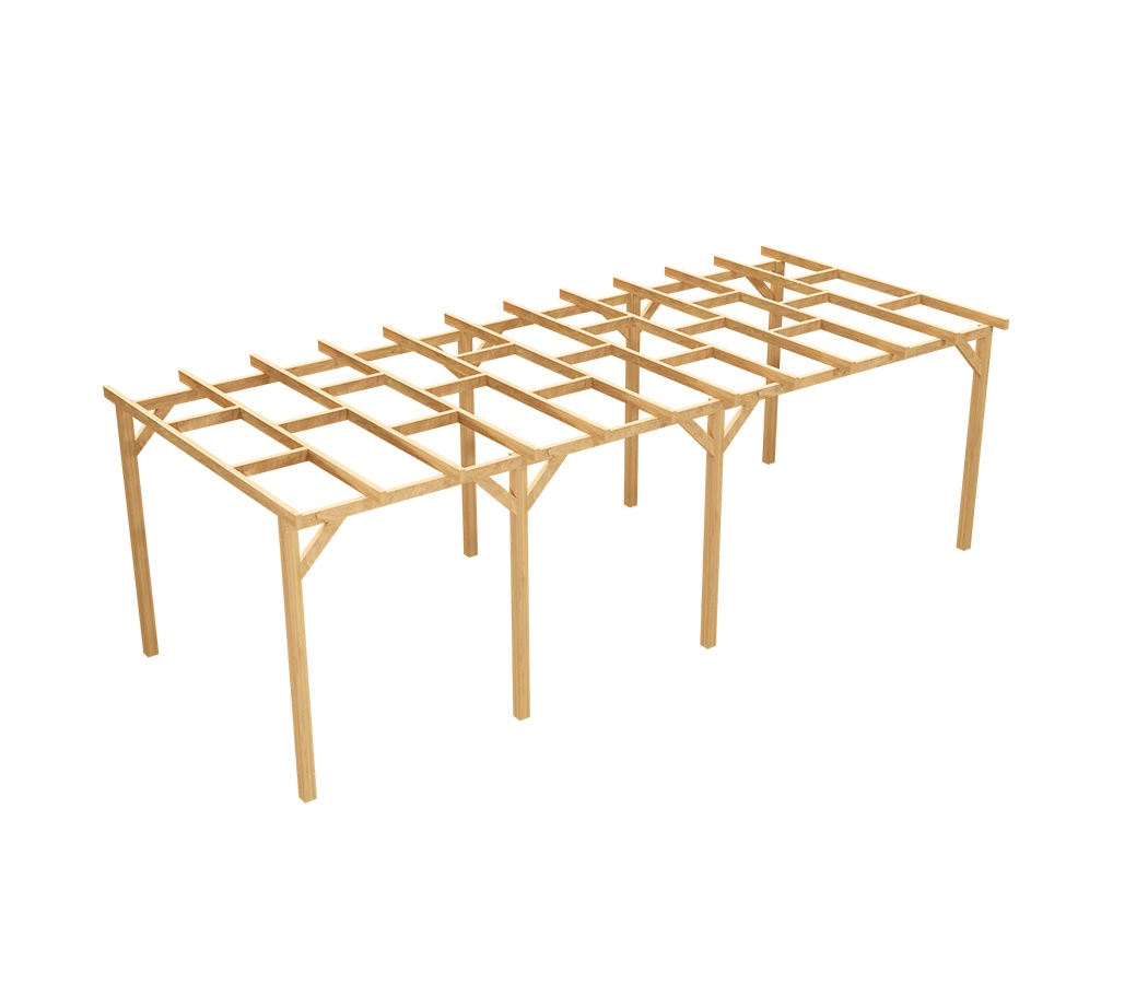 Zadaszenie tarasu 300 x 675 cm pergola ogrodowa wolnostojąca drewniana słupek 240