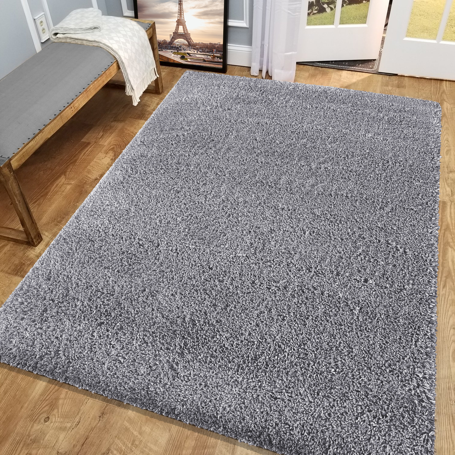 Dywan - 200 x 290 cm - Szary - Shaggy - Dywanopol