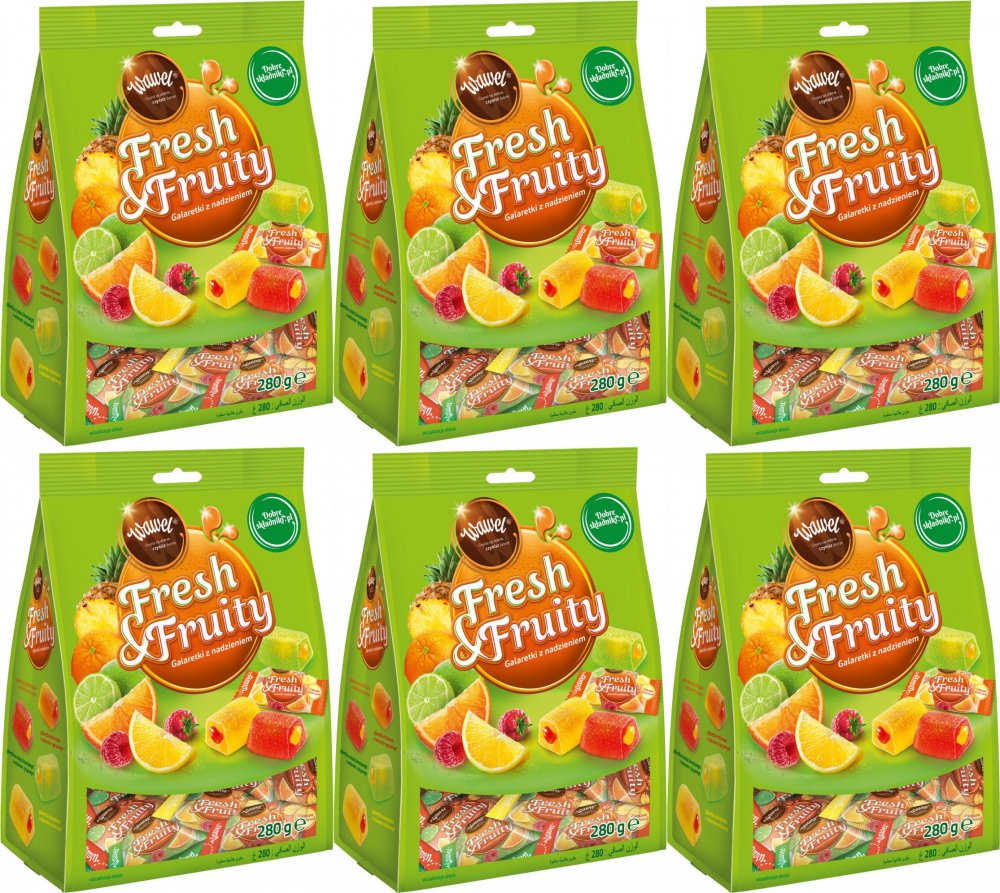 Wawel Galaretki Fresh&Fruity galaretki owocowe, 245 g