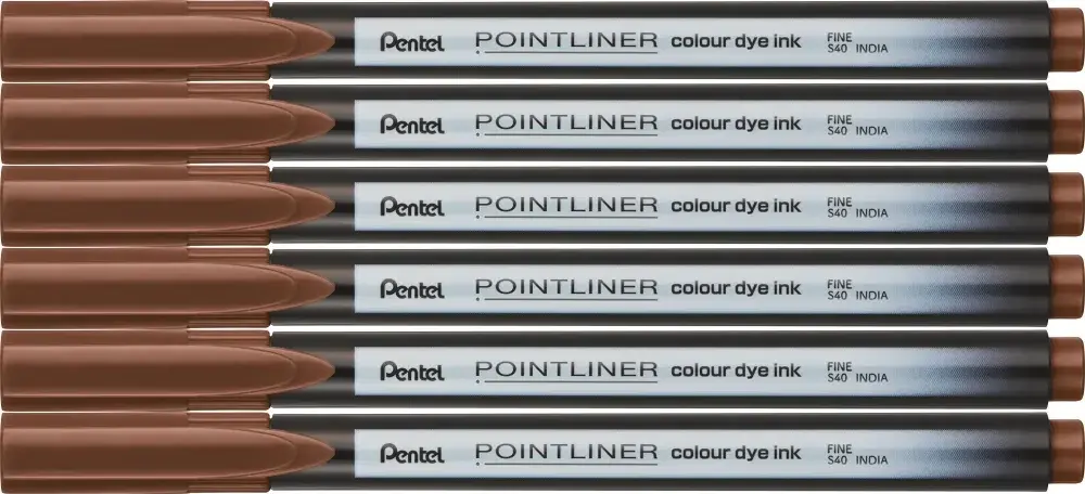 Pentel Pointliner Colour — cienkopis, orzechowy