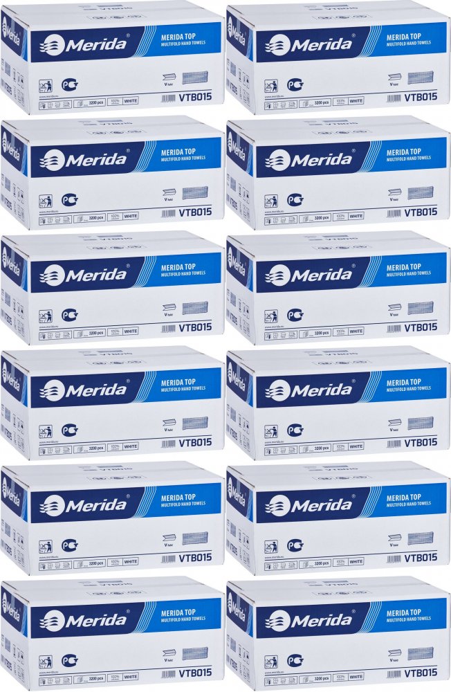 Merida ręcznik papierowy dwuwarstwowy V, 20x160 składek, biały