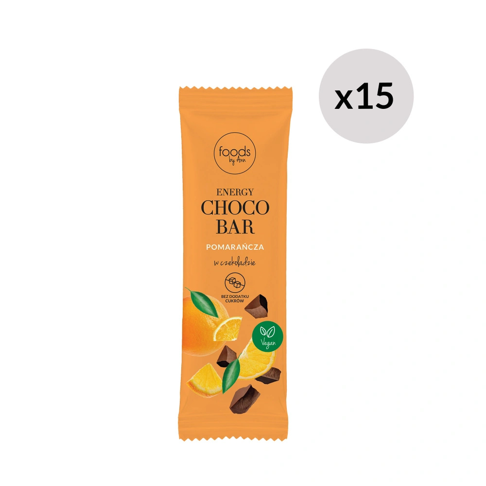 Energy Choco Bar pomarańcza w czekoladzie, 35 g x15