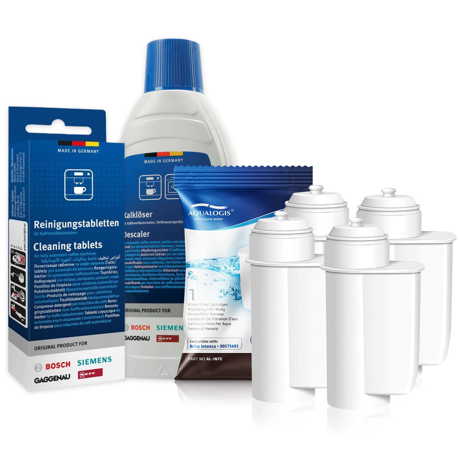 4x Filtr AL-Inte Do Ekspresu Bosch + Tabletki + Odkamieniacz 311968 0,5L
