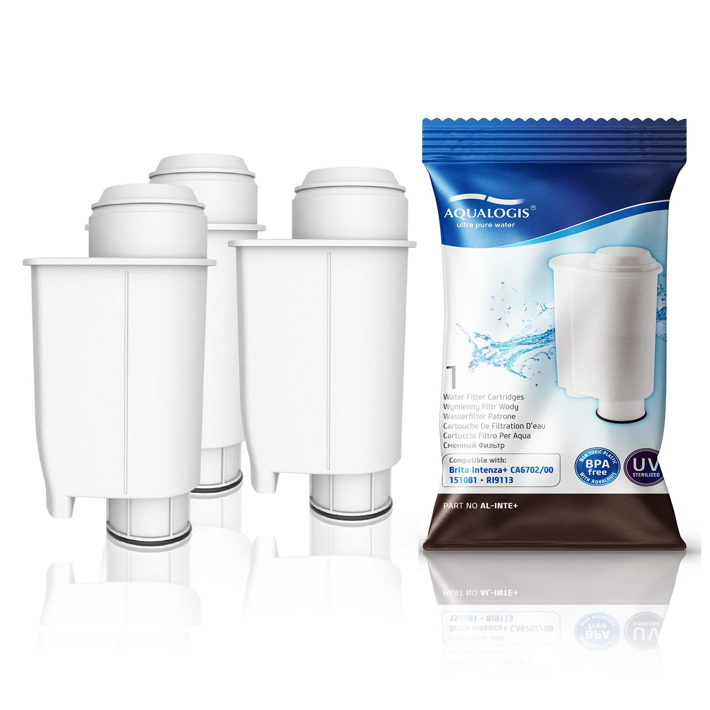 3x Filtr Aqualogis AL-Inte+ do Ekspresów Ciśnieniowych Saeco/Philips – Zamiennik CA6702/00