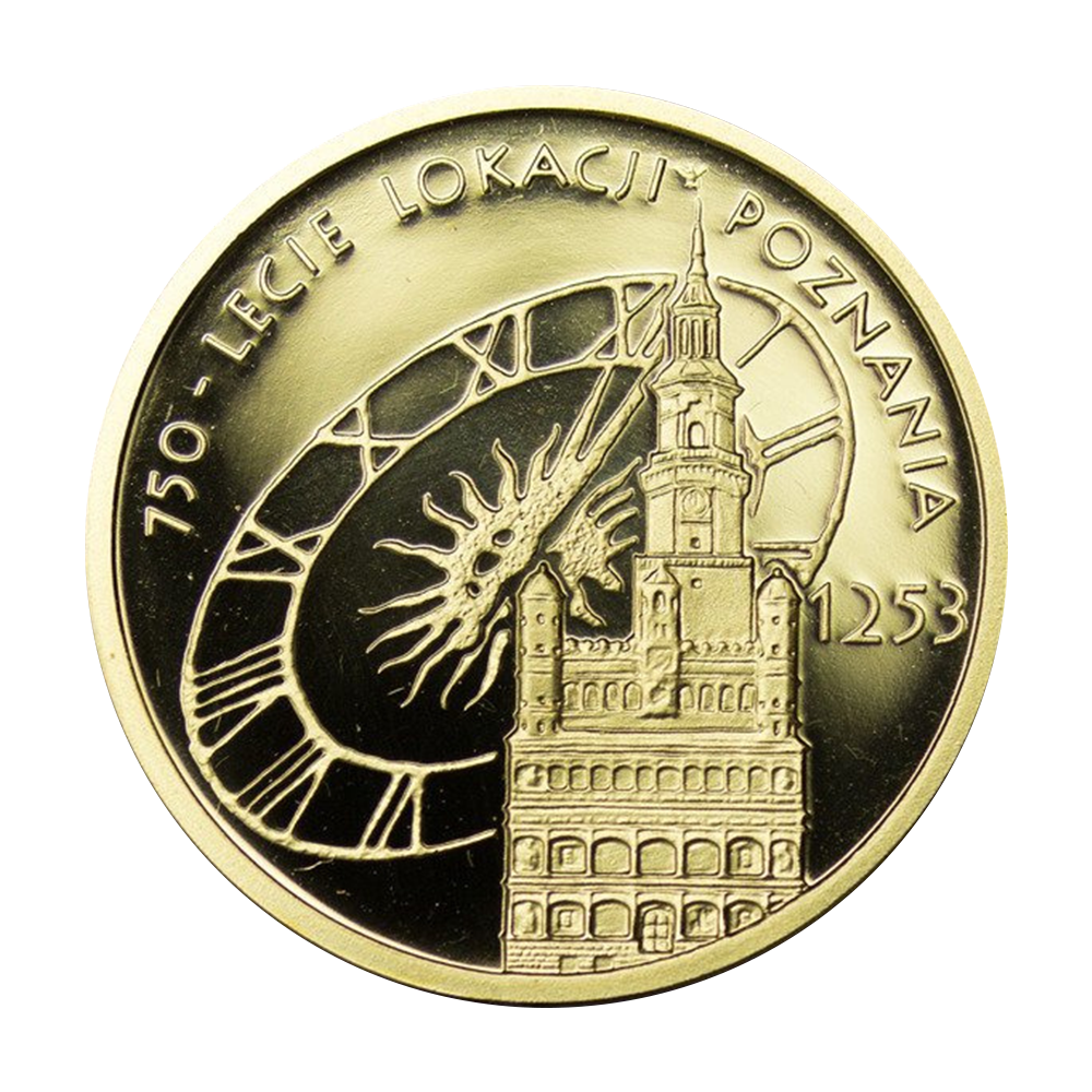 Złota moneta 100 zł 750-lecie lokacji Poznania 2003 - wysyłka 24 h! - wysyłka 24 h! - Mennica Skarbowa