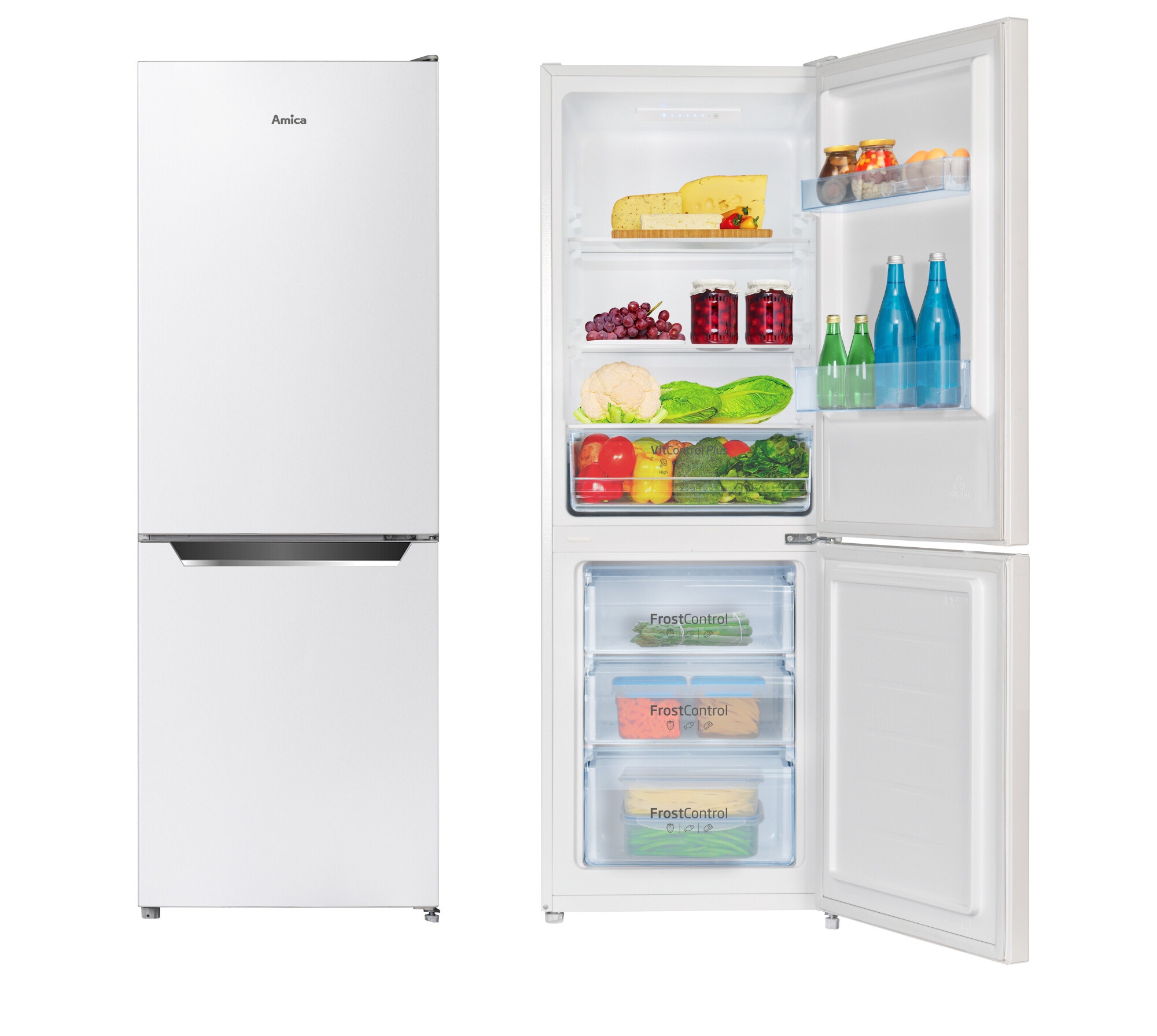Lodówka Amica FK2425.4UNT(E) Biały FrostControl w zamrażarce
