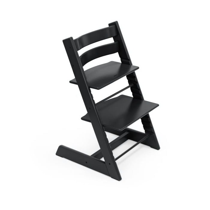 Stokke Tripp Trapp + Newborn Set - rosnące krzesełko do karmienia z zestawem dla noworodka-Black-Vanilla White