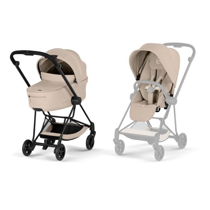 Cybex Mios 5.0 Comfort - wózek głęboko-spacerowy-Matt Black & Cozy Beige