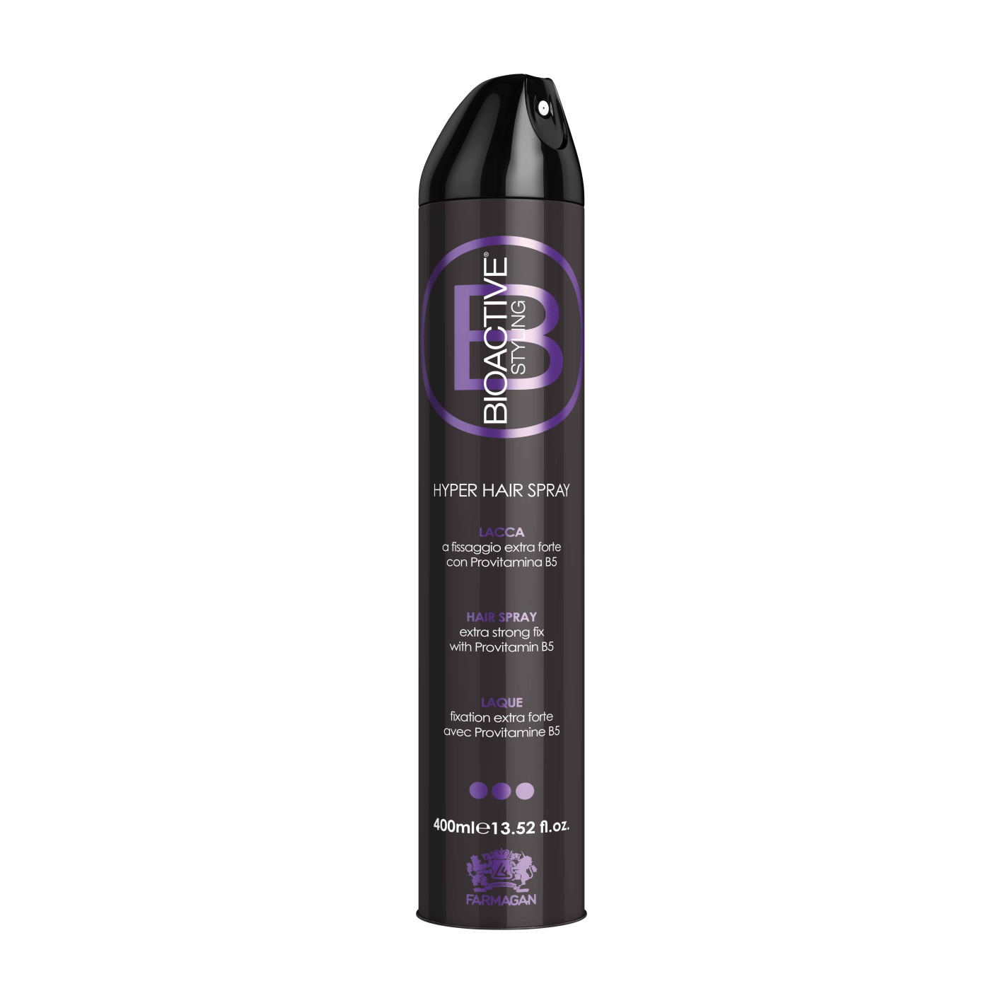 FARMAGAN HYPER HAIR SPRAY Bardzo mocny lakier utrwalający o zapachu wieloowocowym 400ml