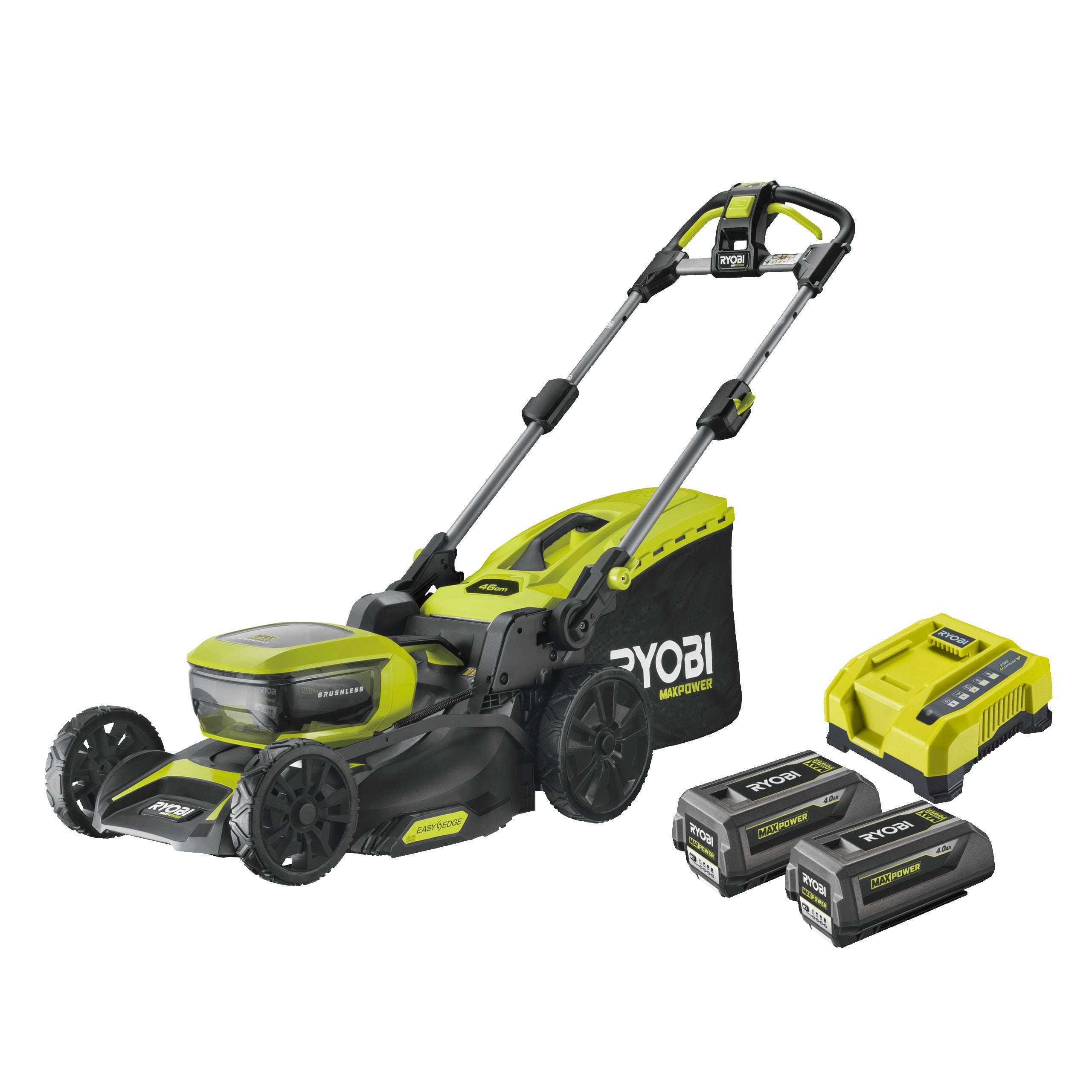 Kosiarka 46cm akumulatorowa bezszczotkowa 36V MAX POWER z dwoma akumulatorami 4.0Ah i ładowarką