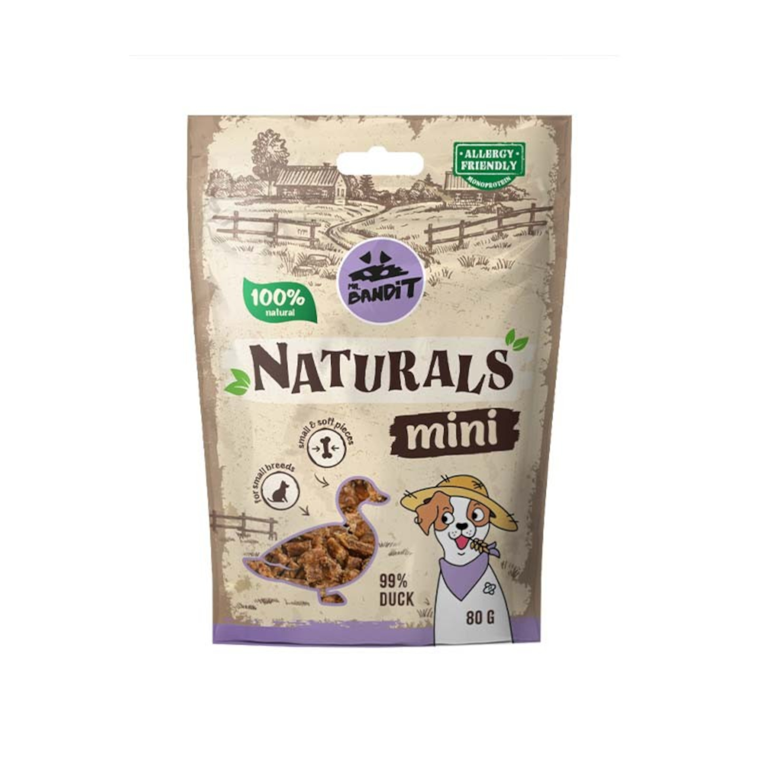 Mr. Bandit Naturals Mini - z kaczką 80g