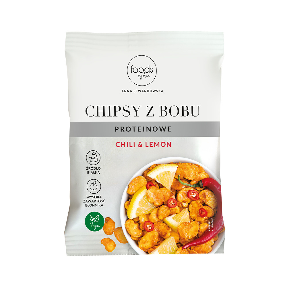 Chipsy z bobu Chili & Lemon, 60 g