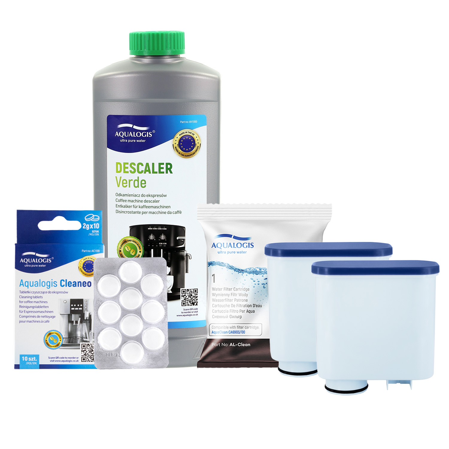 2x Filtr AL-Clean Do Ekspresu Saeco Philips + Odkamieniacz 1L + Tabletki