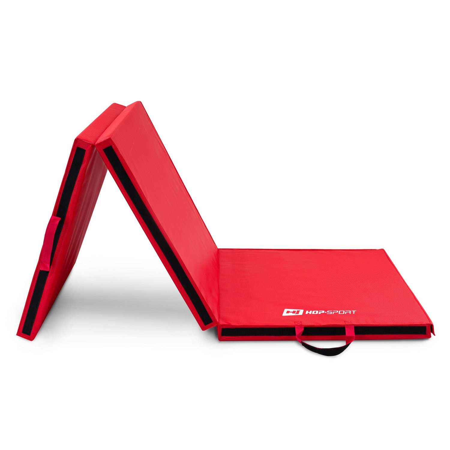 Tapis de gymnastique avec bandes auto-agrippantes ferme 5 cm rouge