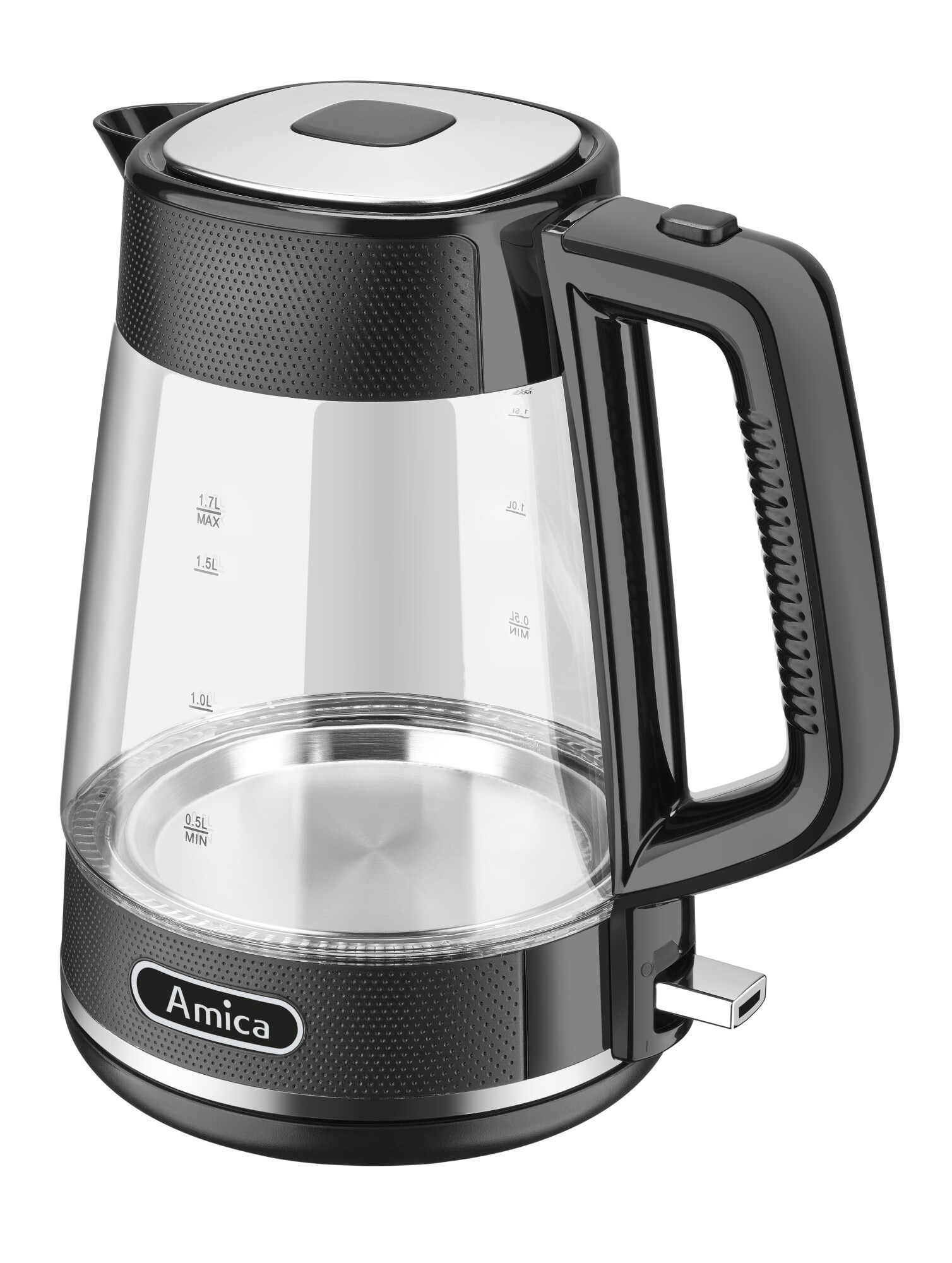 Czajnik Amica KF 4050G Przezroczysty, Czarny 1,7 l