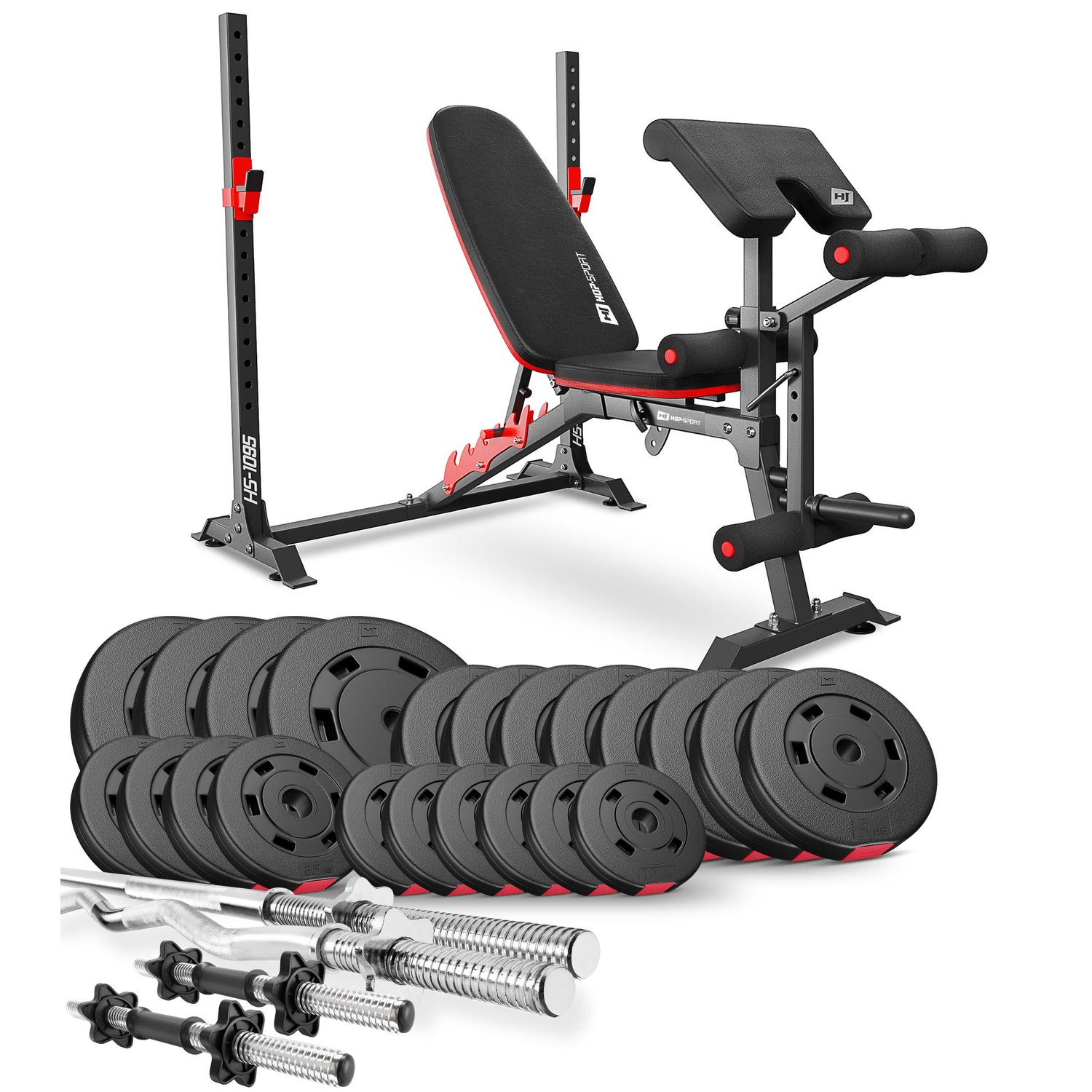 Zestaw kulturystyczny Premium 135kg z ławką HS-1095