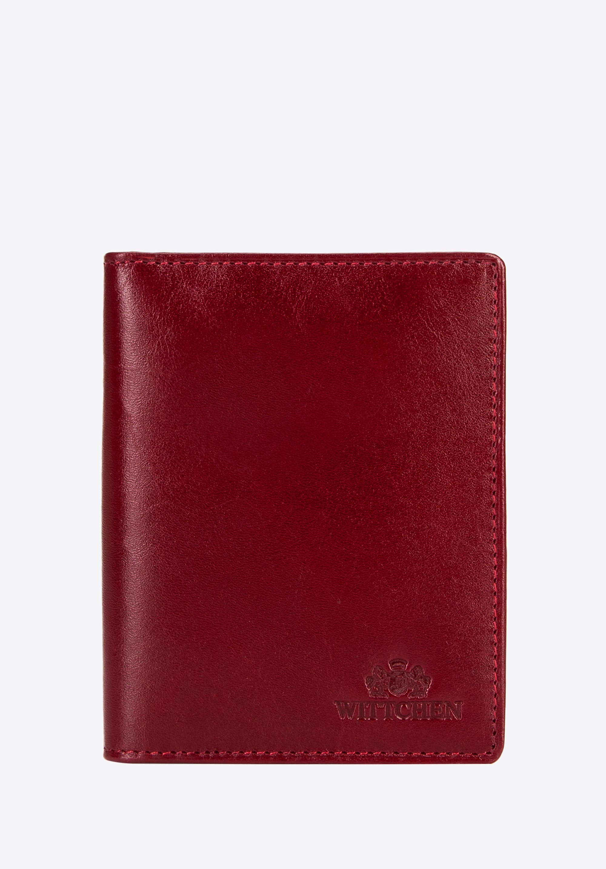 Skórzane etui na dokumenty pionowe czerwone