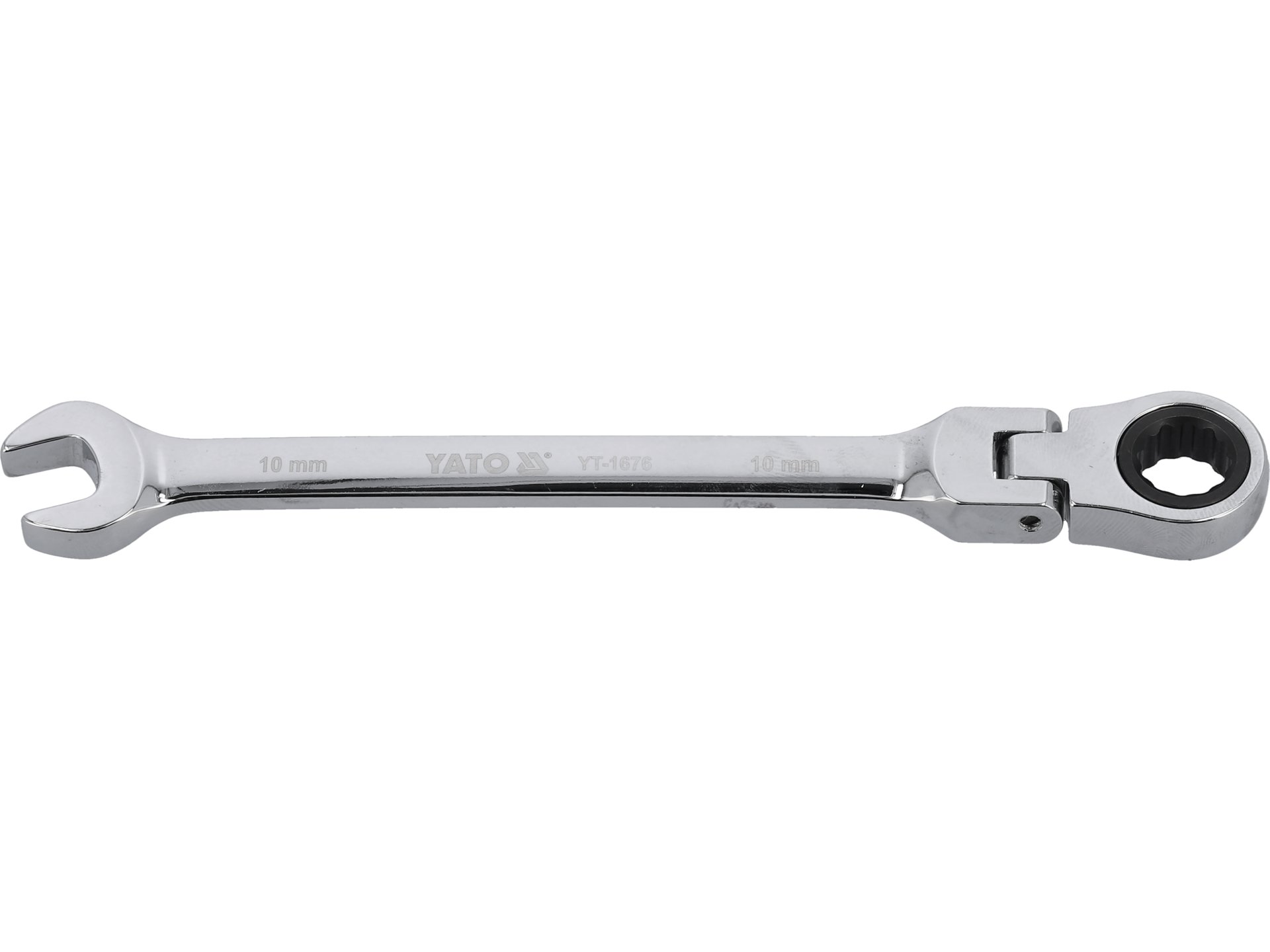 Klucz płasko oczkowy z grzechotką YATO 10mm przegubowy 72 zęby CrV YT-1676
