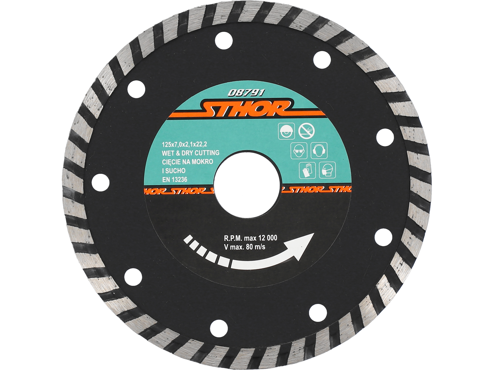Tarcza diamentowa STHOR turbo 125x22 2mm do betonu zbrojonego kamienia 08791