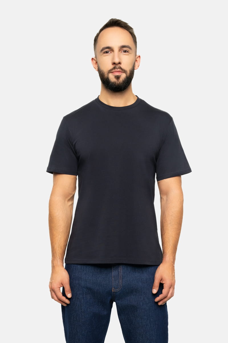 T-shirt Zack, bawełniany, czarny