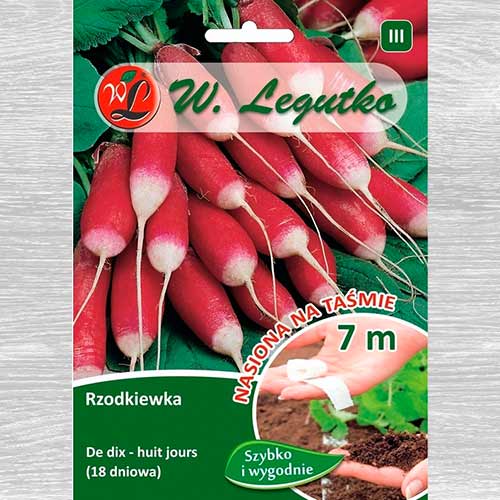 1 szt, Rzodkiewka De dix-huit jours ( 18 dniowa ) - Nasiona: Ilość w opakowaniu: 300 szt