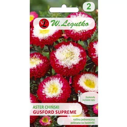 1 szt, Aster pomponowy Gusford Supreme - Nasiona: Ilość w opakowaniu: 0.5 g