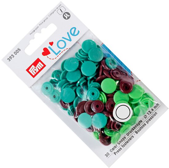 napy plastikowe COLOR SNAPS fi 12,4mm PRYM 393005 .