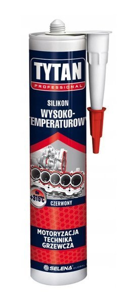 Silikon wysokotemperaturowy czerwony 280ml Tytan
