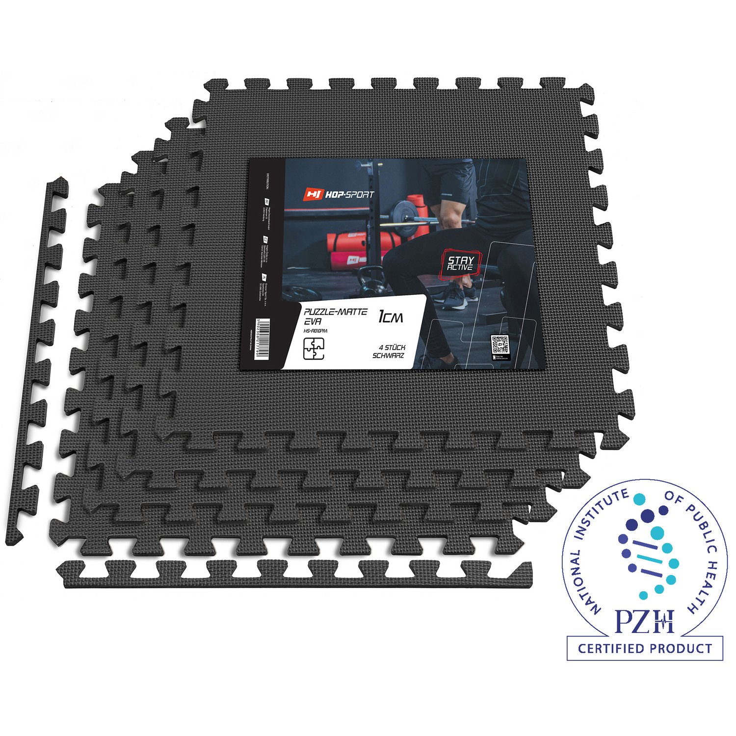 Puzzlematte EVA 1cm - 4 Stück schwarz