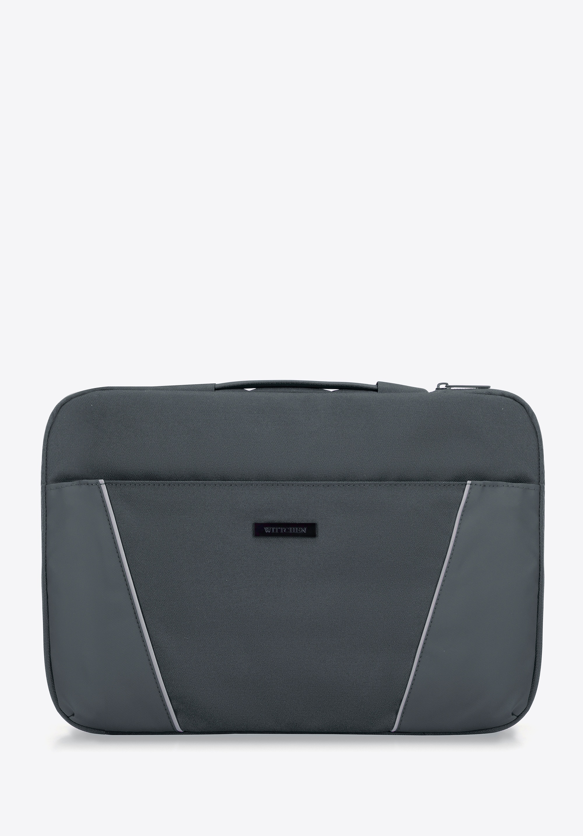 Pokrowiec na laptopa 15'' z ukośnymi przeszyciami szary