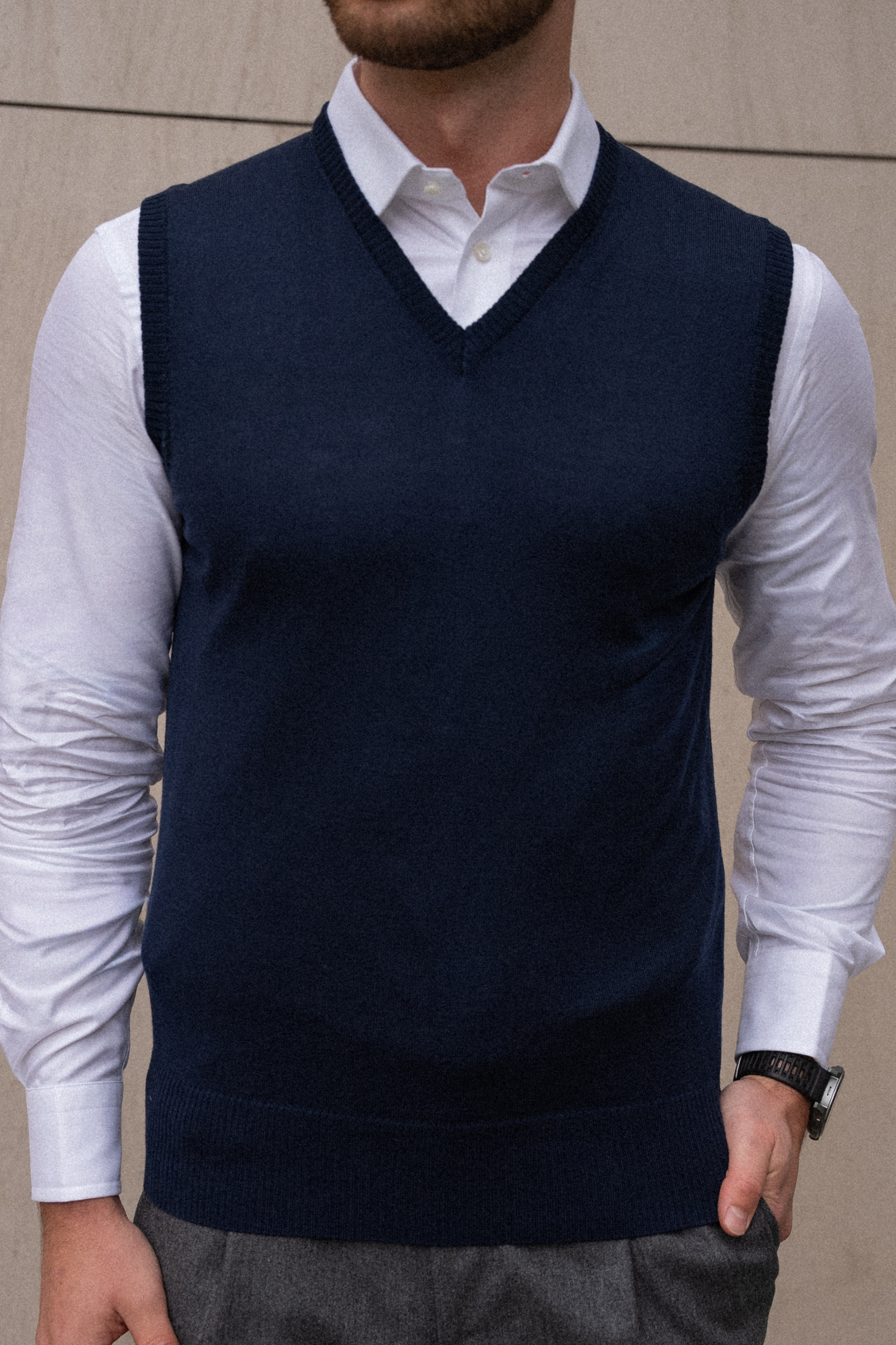 Kamizelka Cashwool Zegna Baruffa, granatowa