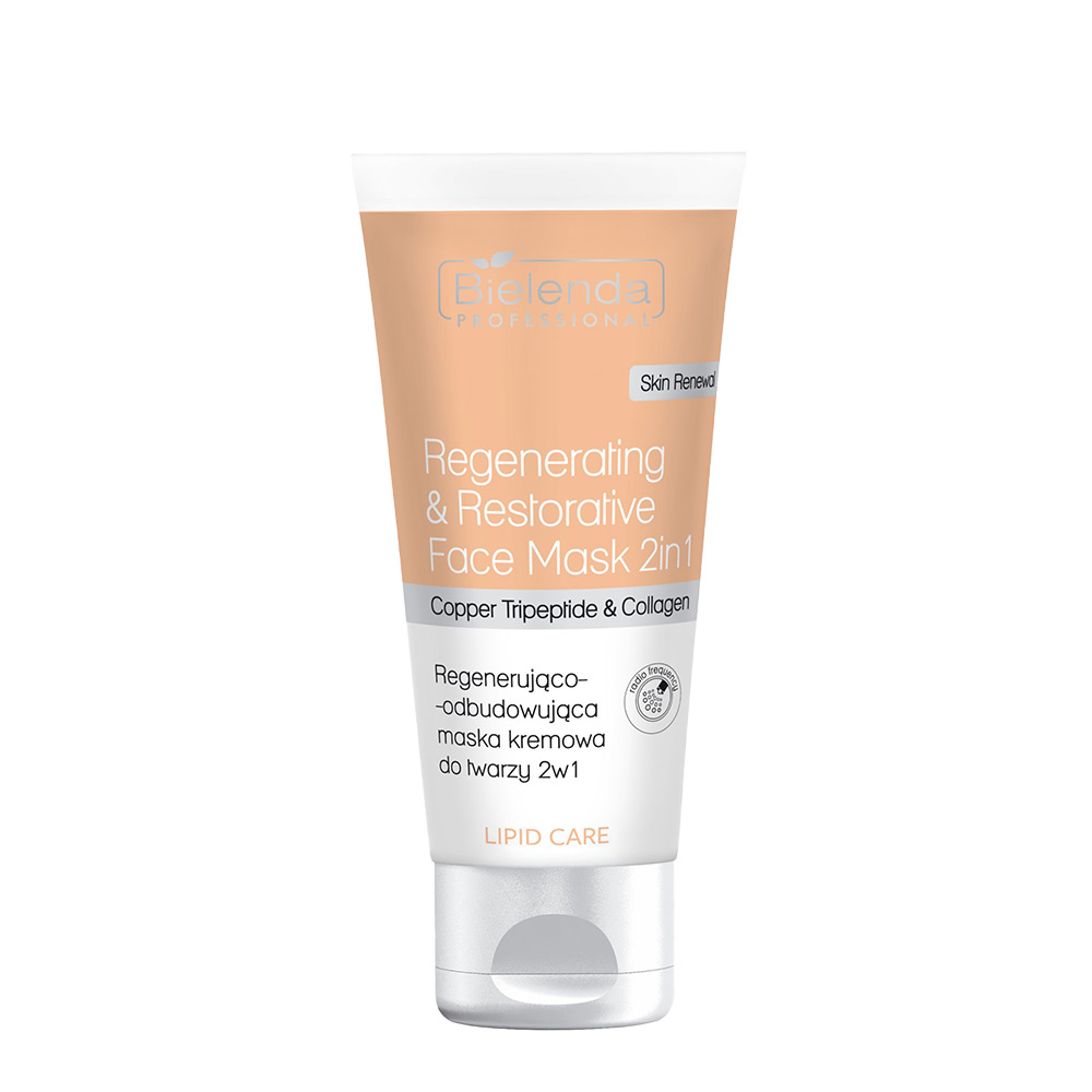 Maska kremowa do twarzy 2w1 regenerująco - odbudowująca Bielenda Copper Tripeptide & Collagen 150 ml