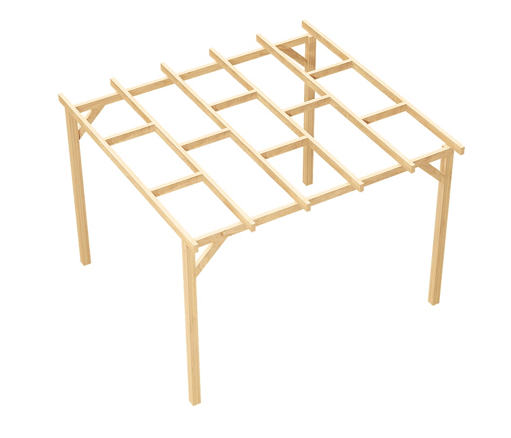 Zadaszenie tarasu 300 x 309 cm pergola ogrodowa wolnostojąca drewniana słupek 240