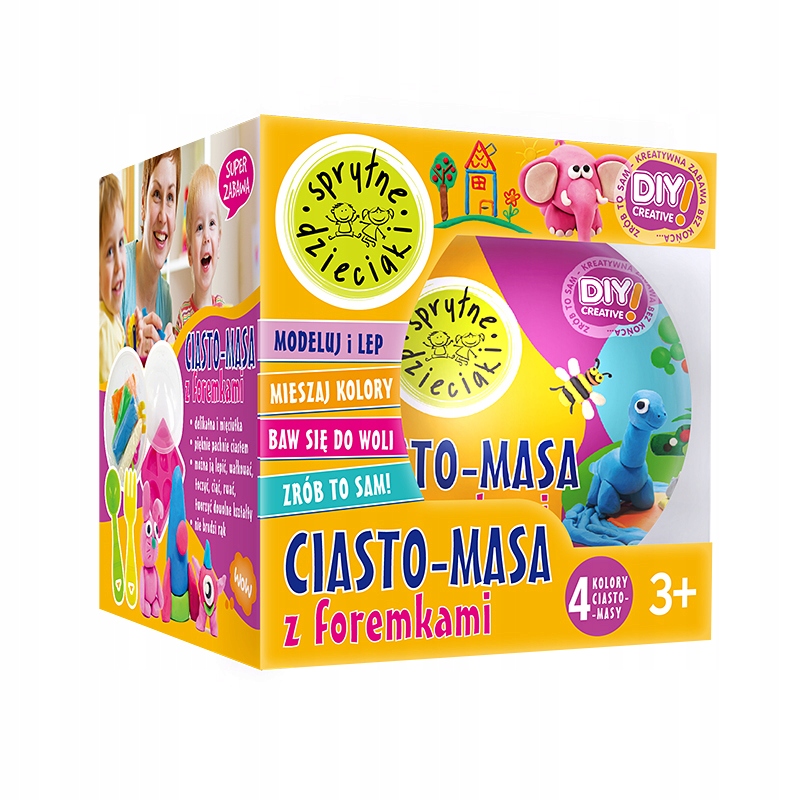 Ciastolina Masa Plastyczna Foremki Kula 4 Kolory Mix Sprytne Dzieciaki - Henryx24