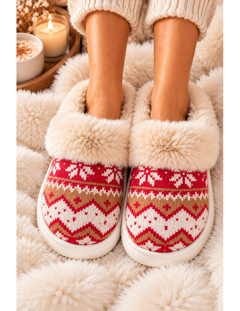 Klapki Kapcie Po Domu z Futerkim Zakryte Palce Merry