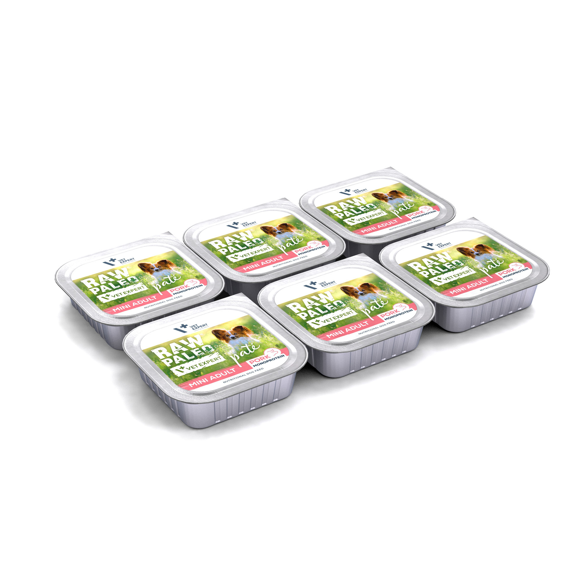 Pork Mini Adult | RAW PALEO Pate | 6x150g | Mokra karma dla psa ras małych monoproteina z wieprzowiną