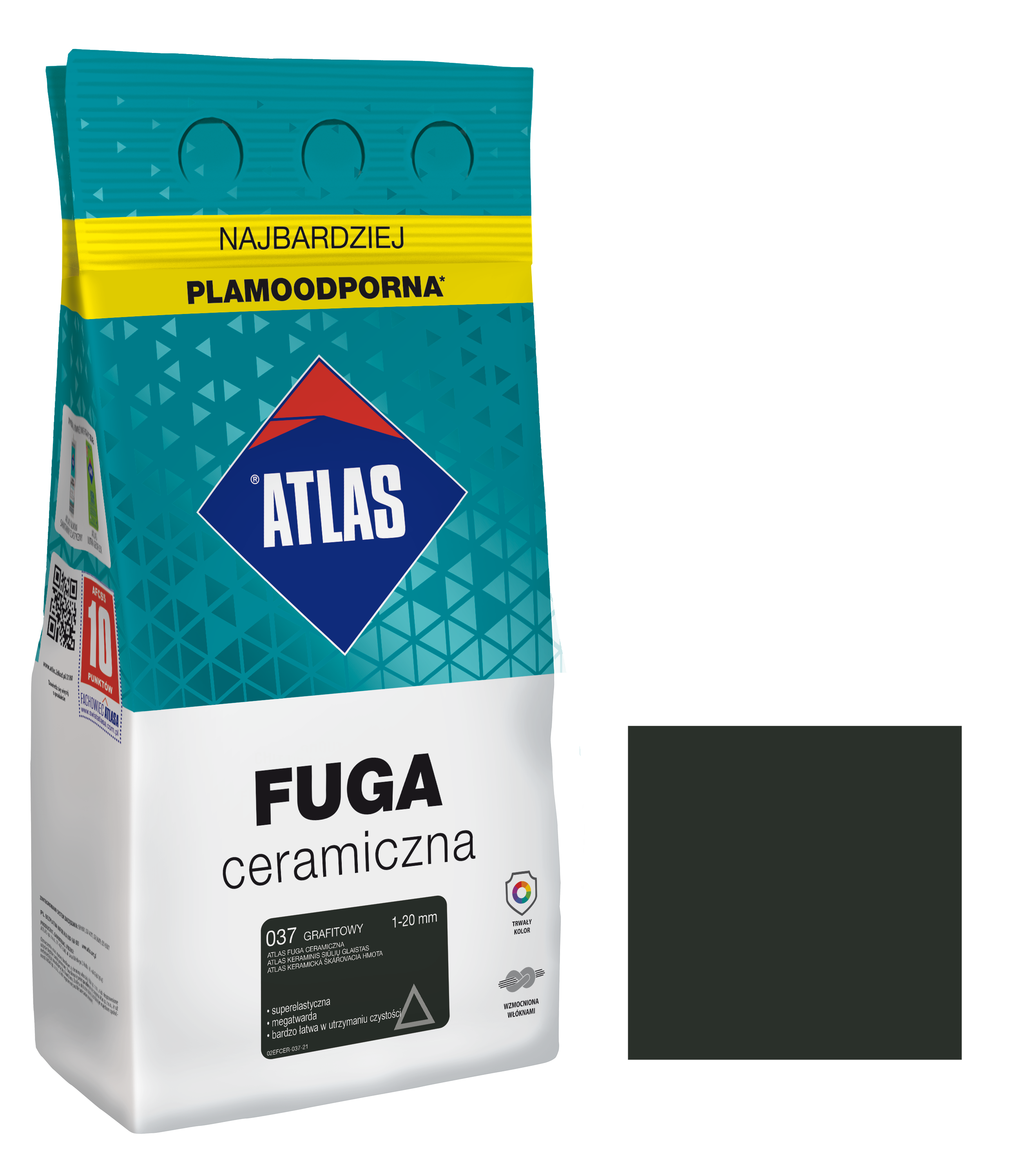 ATLAS FUGA CERAMICZNA 1-20MM 037 GRAFITOWA 5KG