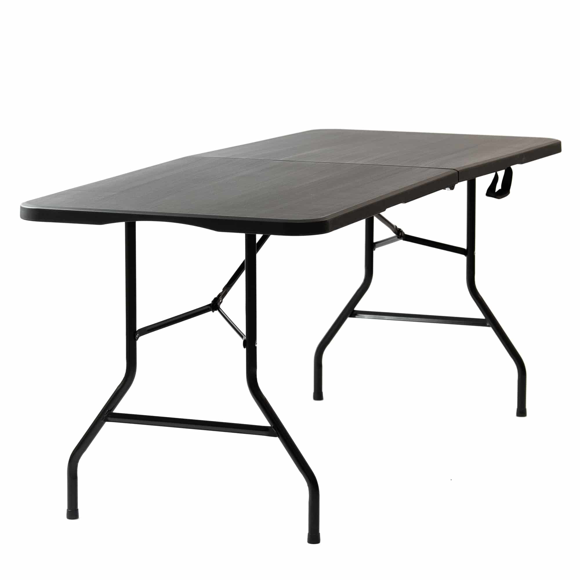 Stół ogrodowy cateringowy prostokątny 200x90cm czarny walizka