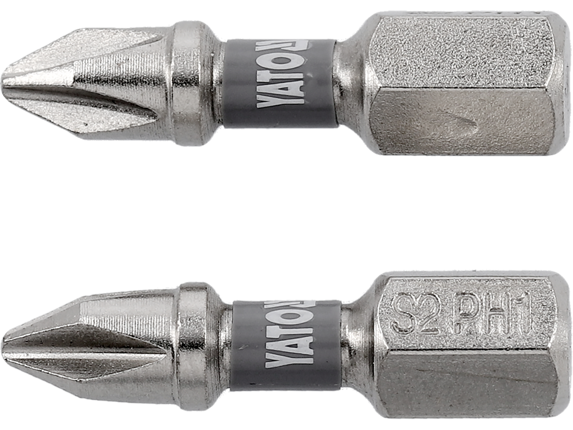 Bity końcówki wkrętakowe YATO 1/4 cala x 25mm ph1 2 szt.uki stal s2 YT-78000