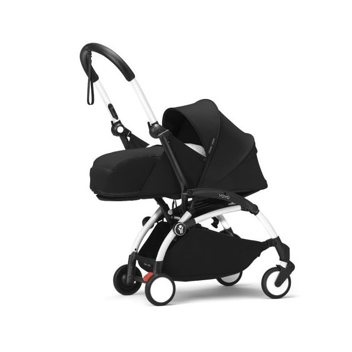 Stokke Yoyo 3 - wózek spacerowy z zestawem dla noworodków-Black/ Biała rama