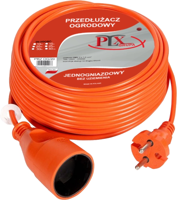 Przedłużacz OGRODOWY 1x2p / 20mb