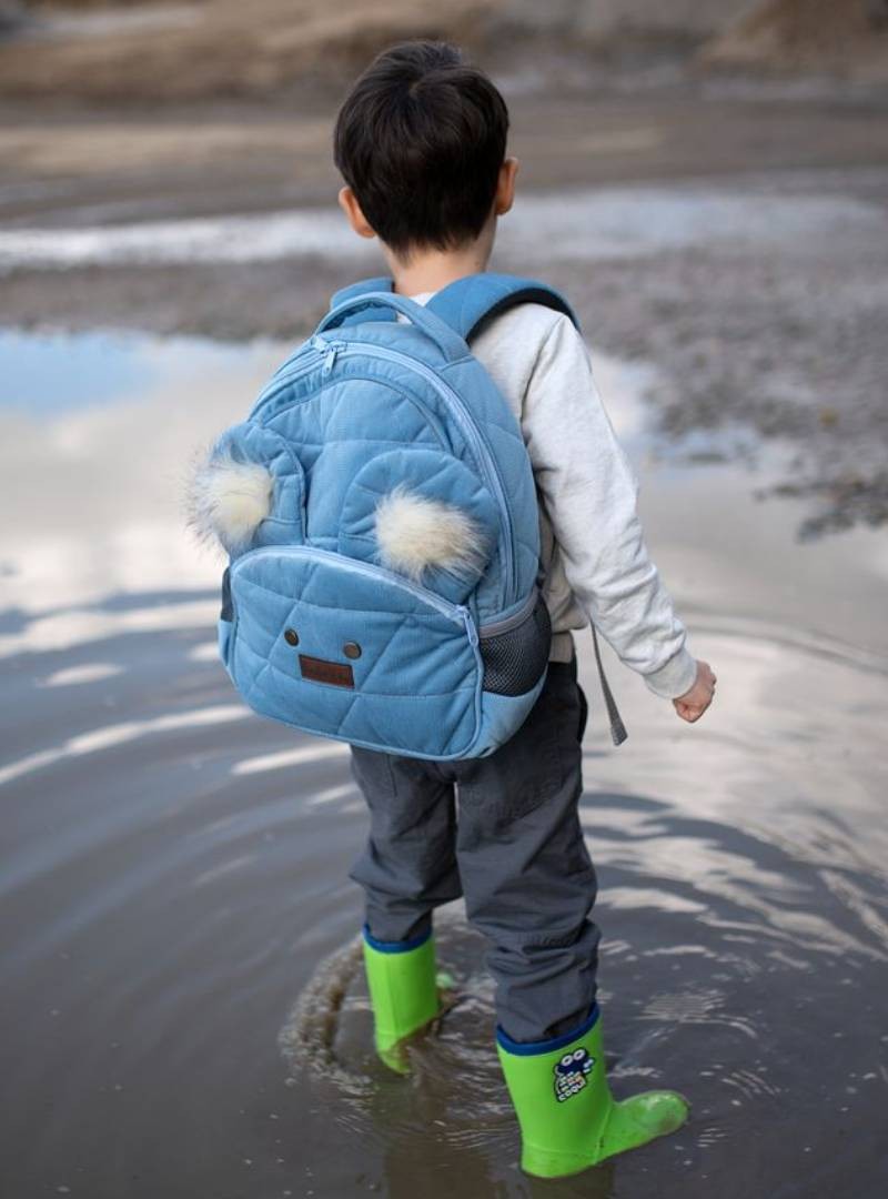 Plecak dziecięcy Kinder Hop Travel Bear Triangles Jeans